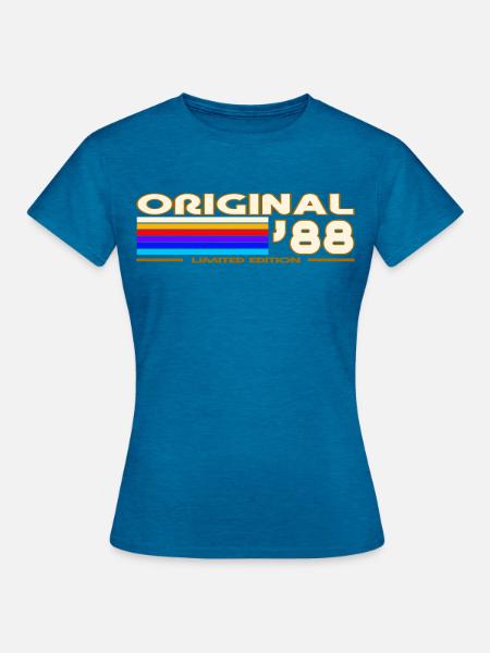 1988 - Frauen T-Shirt - Antikblaues Saphir meliert