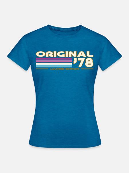 1978 - Frauen T-Shirt - Antikblaues Saphir meliert
