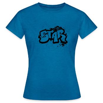 Affirme ton éclat de star - T-shirt Femme - bleu saphir antique chiné - Devant - AI Model Female 172 dark (172cm)