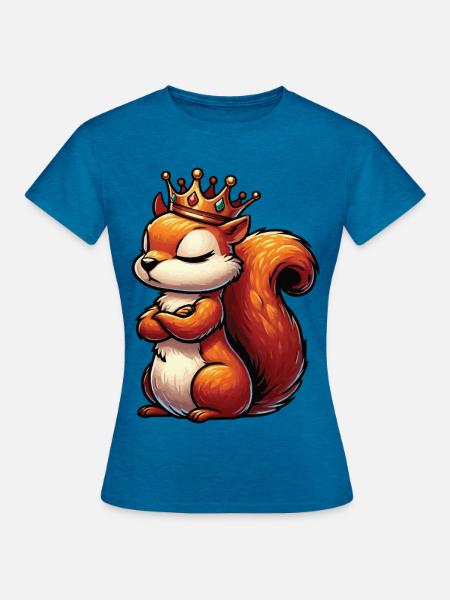 Eichhörnchen Eichhorn Eichhörnchenliebhaber Nager - Frauen T-Shirt - Antikblaues Saphir meliert