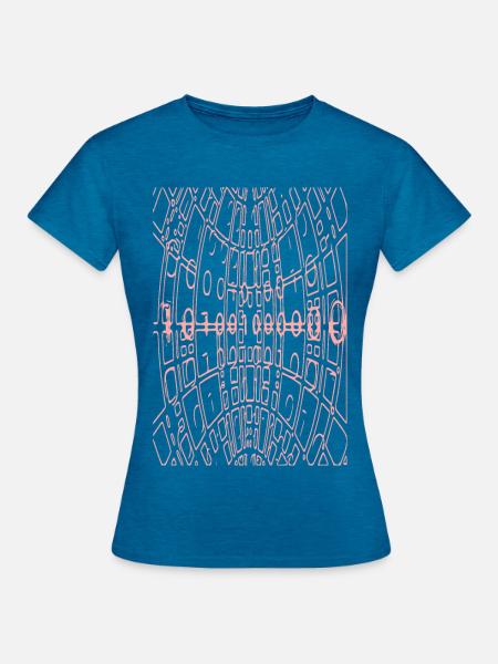 Binärcode Abstrakt (rosa) - Frauen T-Shirt - Antikblaues Saphir meliert