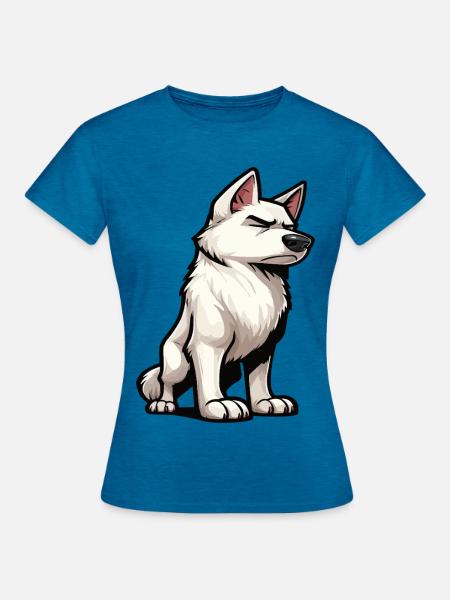 Weißer Schäferhund Schäferhund Schäferhunde - Frauen T-Shirt - Antikblaues Saphir meliert