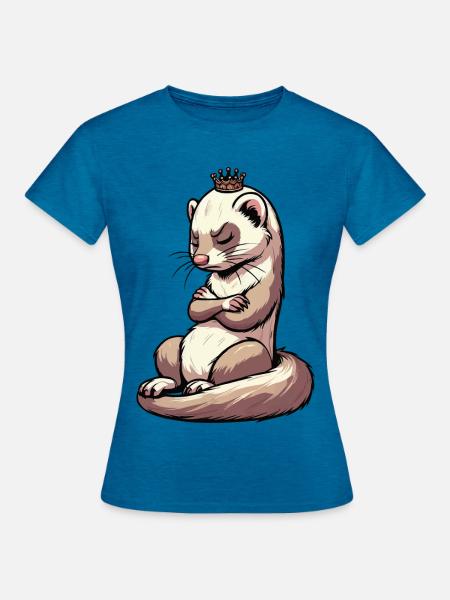 Frettchen Frettchenhalter Frettchenbesitzer - Frauen T-Shirt - Antikblaues Saphir meliert