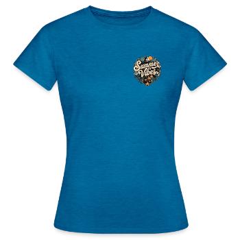 Ambiances d’été rétro - T-shirt Femme - bleu saphir antique chiné - Devant - AI Model Female 172 dark (172cm)