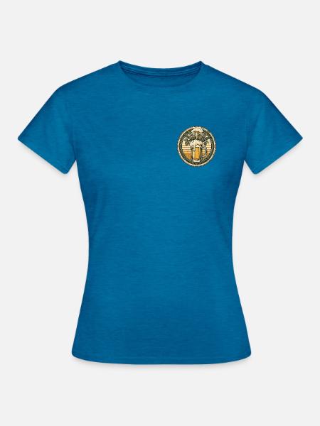 Wiesen Biergarten Bier - Frauen T-Shirt - Antikblaues Saphir meliert