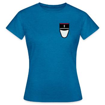 Gendarme Képi G.R. (Gendarme Républicain) - T-shirt Femme - bleu saphir antique chiné - Devant - AI Model Female 172 dark (172cm)