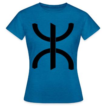 Symbol Berber Amazigh Marokko Algerien - Frauen T-Shirt - Antikblaues Saphir meliert - Vorne - AI Model Female 172 dark (172cm)