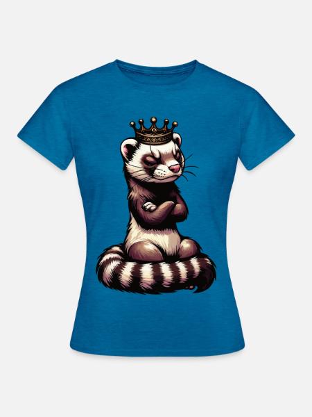 Frettchen Frettchenhalter Frettchenbesitzer - Frauen T-Shirt - Antikblaues Saphir meliert