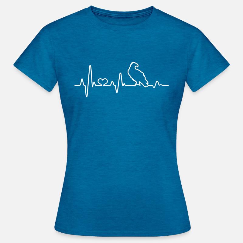 Heartbeat Eagle Golden Eagle Bald Eagle ECG - Women's T-Shirt - antique blue sapphire heather