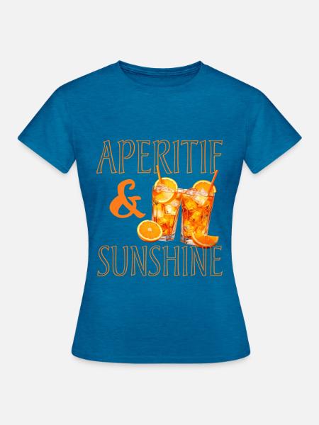 Aperitif & Sunshine - Frauen T-Shirt - Antikblaues Saphir meliert