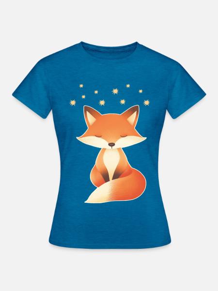 Fuchs Sterne - Frauen T-Shirt - Antikblaues Saphir meliert