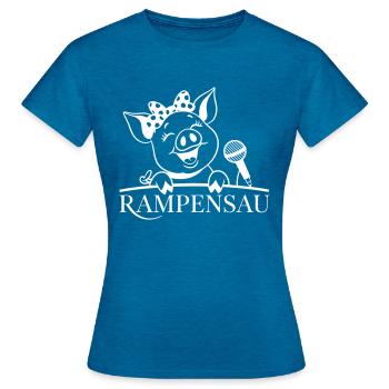 Ramp pig - Women's T-Shirt - antique blue sapphire heather - Front - AI Model Female 172 dark (172cm)