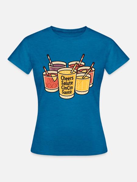 Cocktail Party - Frauen T-Shirt - Antikblaues Saphir meliert