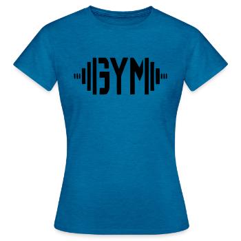 Fitnessstudio - Frauen T-Shirt - Antikblaues Saphir meliert - Vorne - AI Model Female 172 dark (172cm)