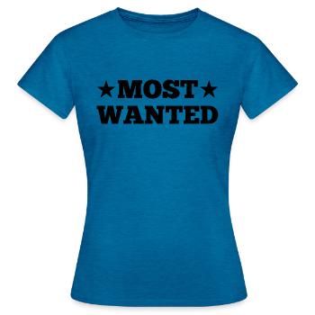 Les plus recherchés - T-shirt Femme - bleu saphir antique chiné - Devant - AI Model Female 172 dark (172cm)