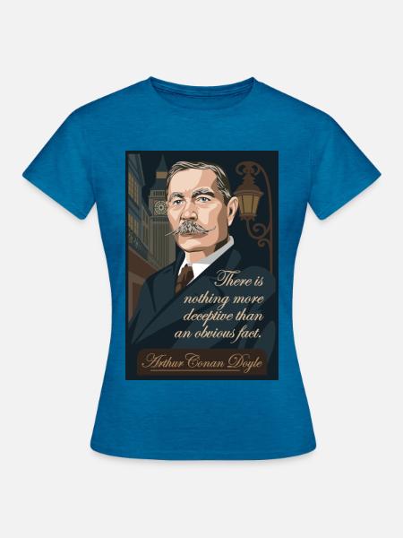 Arthur Conan Doyle - Frauen T-Shirt - Antikblaues Saphir meliert