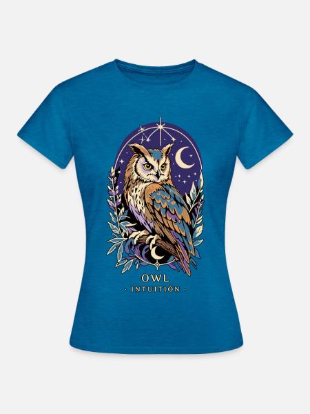 EULEN-TOTEM Intuition - Frauen T-Shirt - Antikblaues Saphir meliert