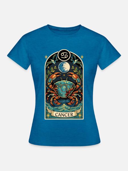 KREBS-Tierkreiszeichen - Frauen T-Shirt - Antikblaues Saphir meliert