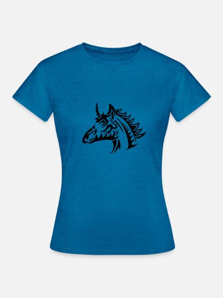 Einhorn - Frauen T-Shirt - Antikblaues Saphir meliert