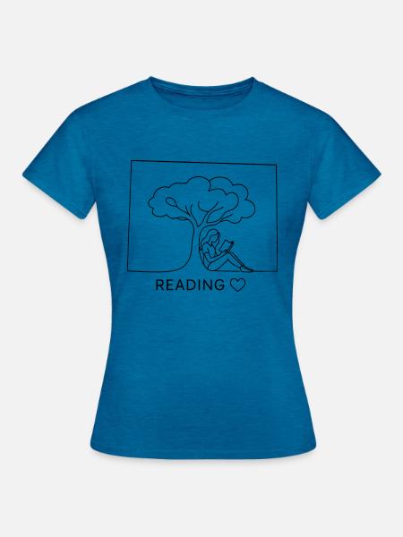 Reading - Frauen T-Shirt - Antikblaues Saphir meliert