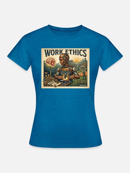 Work Ethics - Frauen T-Shirt - Antikblaues Saphir meliert