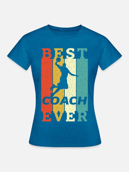 Bester Basketball-Trainer aller Zeiten - Frauen T-Shirt - Antikblaues Saphir meliert
