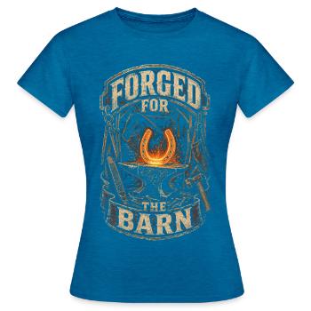 Hufschmied Hufschmiede Forged For The Barn - Frauen T-Shirt - Antikblaues Saphir meliert - Vorne - AI Model Female 172 dark (172cm)