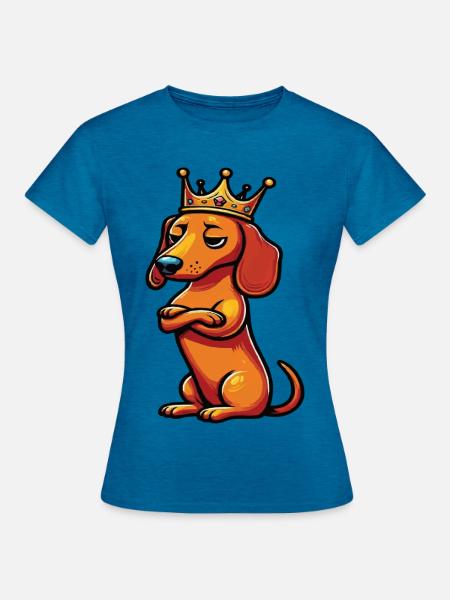Dackel Dackelbesitzer Dackelhalter Dackelliebhaber - Frauen T-Shirt - Antikblaues Saphir meliert