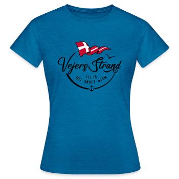 VEJERS STRAND - Ma résidence secondaire - b - T-shirt Femme - bleu saphir antique chiné - Devant - AI Model Female 172 dark (172cm)