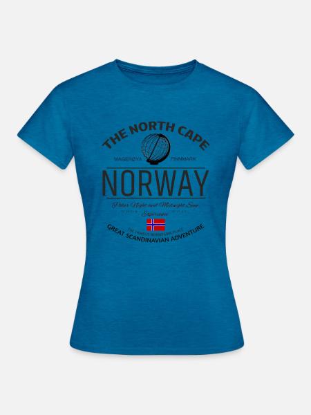 North Cape Nordkap Norway Skandinavien Design - Frauen T-Shirt - Antikblaues Saphir meliert