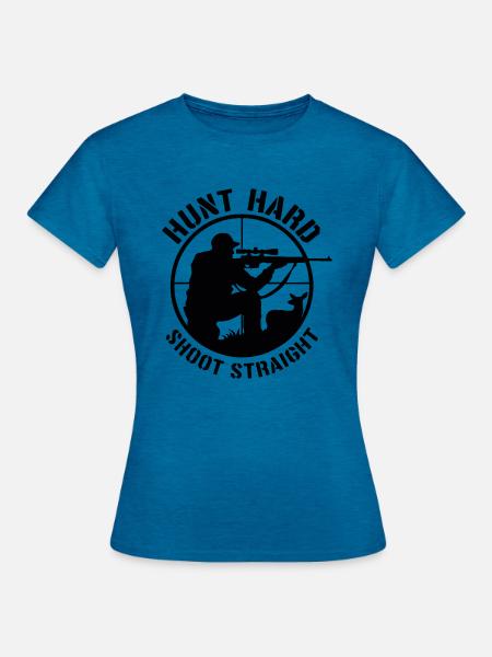 Jagd hart schießen gerade B1 - Frauen T-Shirt - Antikblaues Saphir meliert
