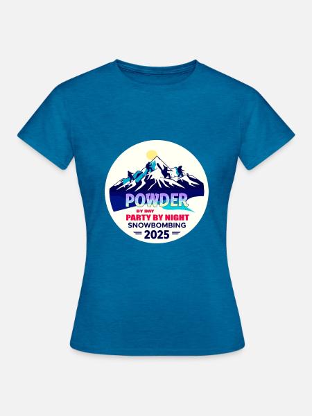 Snowbombing 2025 - Frauen T-Shirt - Antikblaues Saphir meliert