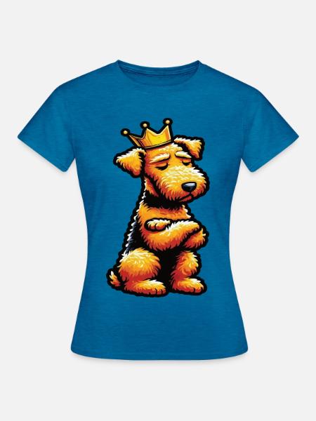 Airedale Terrier Airedales Airedaleliebhaber - Frauen T-Shirt - Antikblaues Saphir meliert