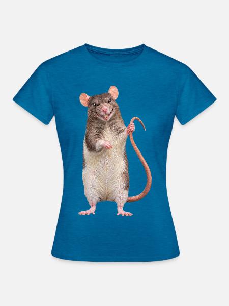 Ratte - Frauen T-Shirt - Antikblaues Saphir meliert