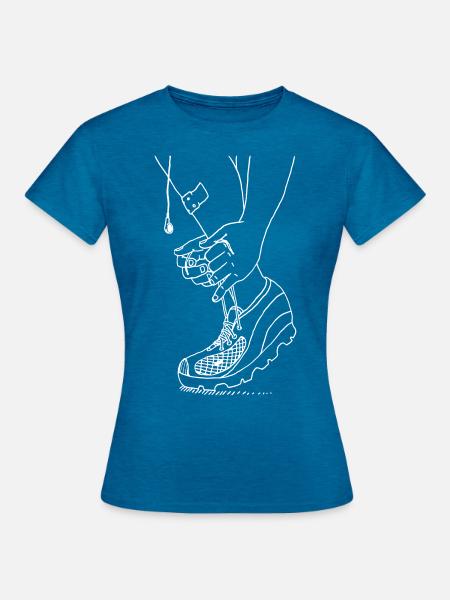 Time to run - Frauen T-Shirt - Antikblaues Saphir meliert