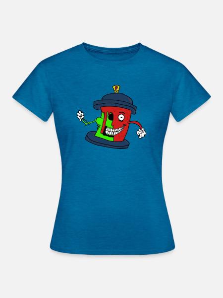 Crazy Spray - Frauen T-Shirt - Antikblaues Saphir meliert
