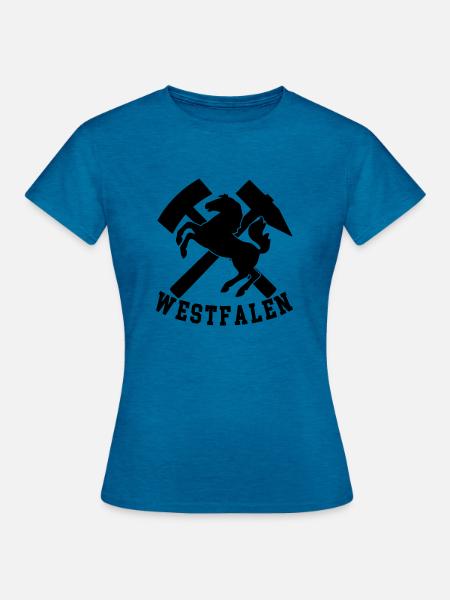 Westfalen Logo - Frauen T-Shirt - Antikblaues Saphir meliert