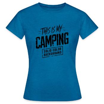 c'est mon camping - T-shirt Femme - bleu saphir antique chiné - Devant - AI Model Female 172 dark (172cm)