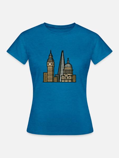 london skyline - Frauen T-Shirt - Antikblaues Saphir meliert
