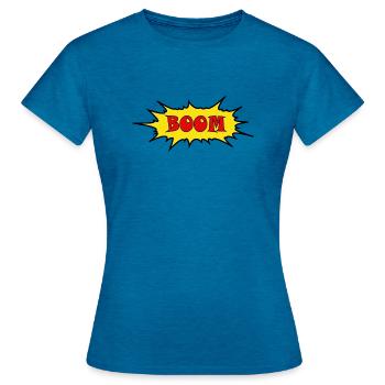 BOOM - Women's T-Shirt - antique blue sapphire heather - Front - AI Model Female 172 dark (172cm)