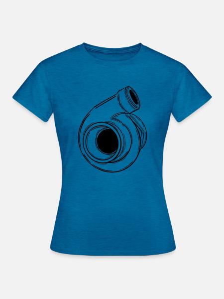Turbo - Frauen T-Shirt - Antikblaues Saphir meliert