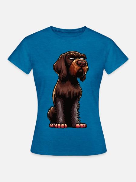 Deutsch Drahthaar Deutsch-Drahthaar Besitzer - Frauen T-Shirt - Antikblaues Saphir meliert