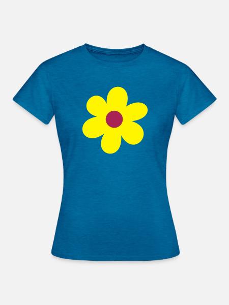 Blumen - Frauen T-Shirt - Antikblaues Saphir meliert