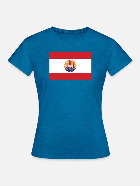Polynésie - Frauen T-Shirt - Antikblaues Saphir meliert