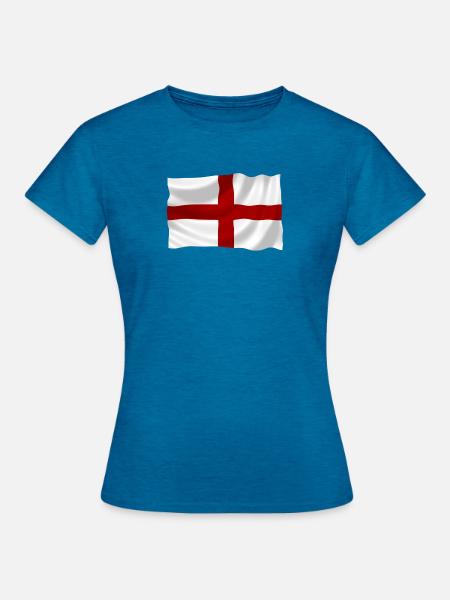 England Flagge - Frauen T-Shirt - Antikblaues Saphir meliert