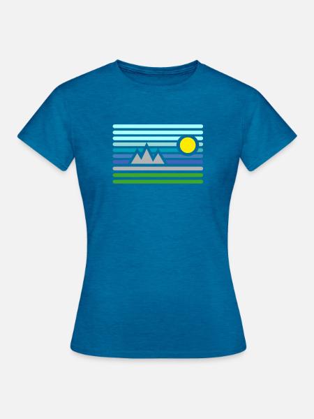 Berge - Frauen T-Shirt - Antikblaues Saphir meliert