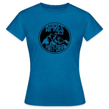 apres ski party crew snowboard jump xmas sticker - Frauen T-Shirt - Antikblaues Saphir meliert - Vorne - AI Model Female 172 dark (172cm)