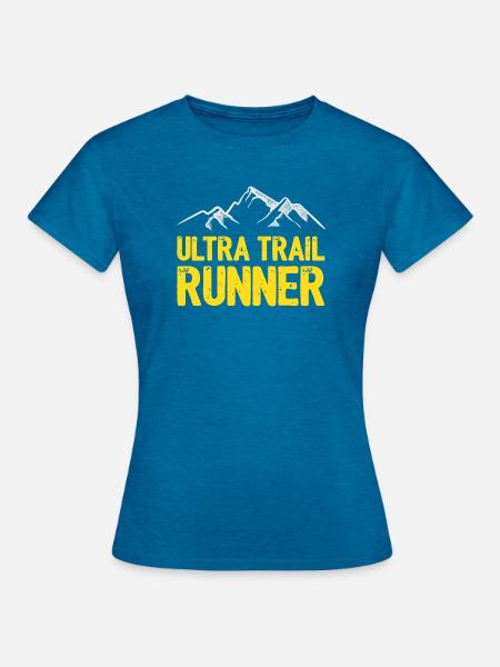 Ultra Trail Runner - Frauen T-Shirt - Antikblaues Saphir meliert