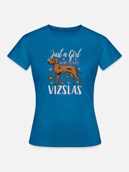 Vizsla - Frauen T-Shirt - Antikblaues Saphir meliert