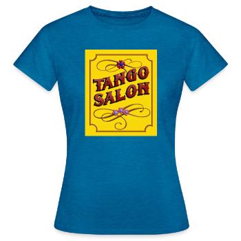 Tango Salon - Frauen T-Shirt - Antikblaues Saphir meliert - Vorne - AI Model Female 172 dark (172cm)
